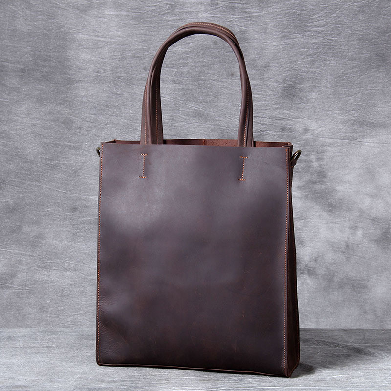 Structured Handbag Work - Vintage lederen heren handtas eenvoudige gekke