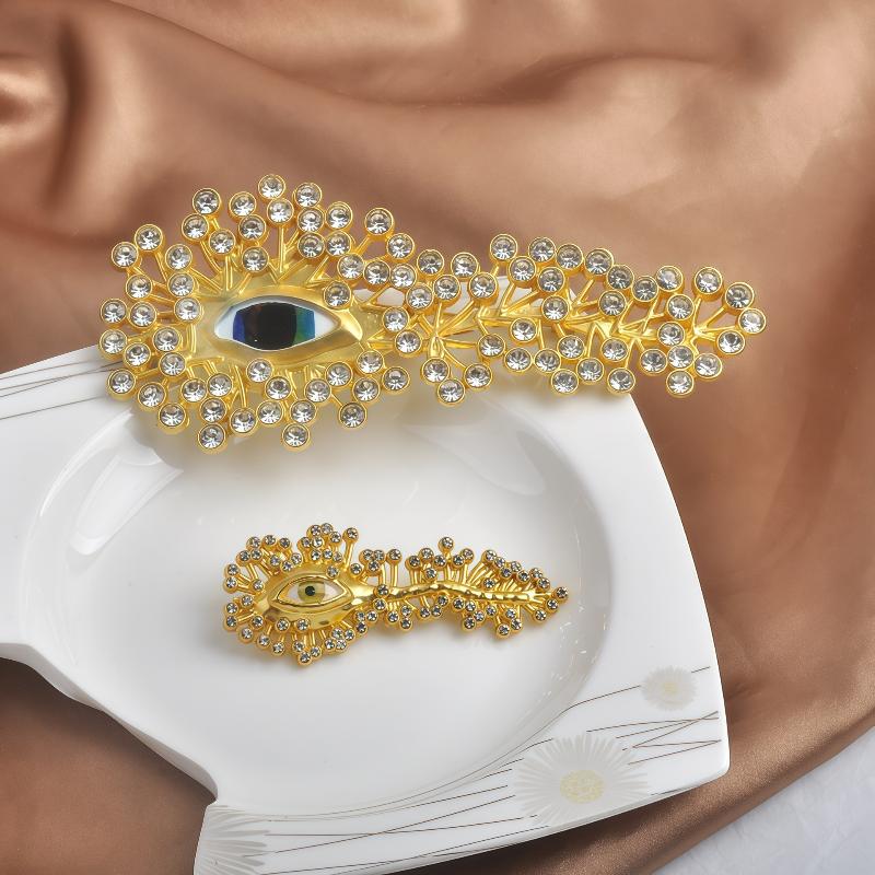 Women Formal Wear For Meeting - Minimalistische strass-oogvormige broche voor dames, eenvoudige