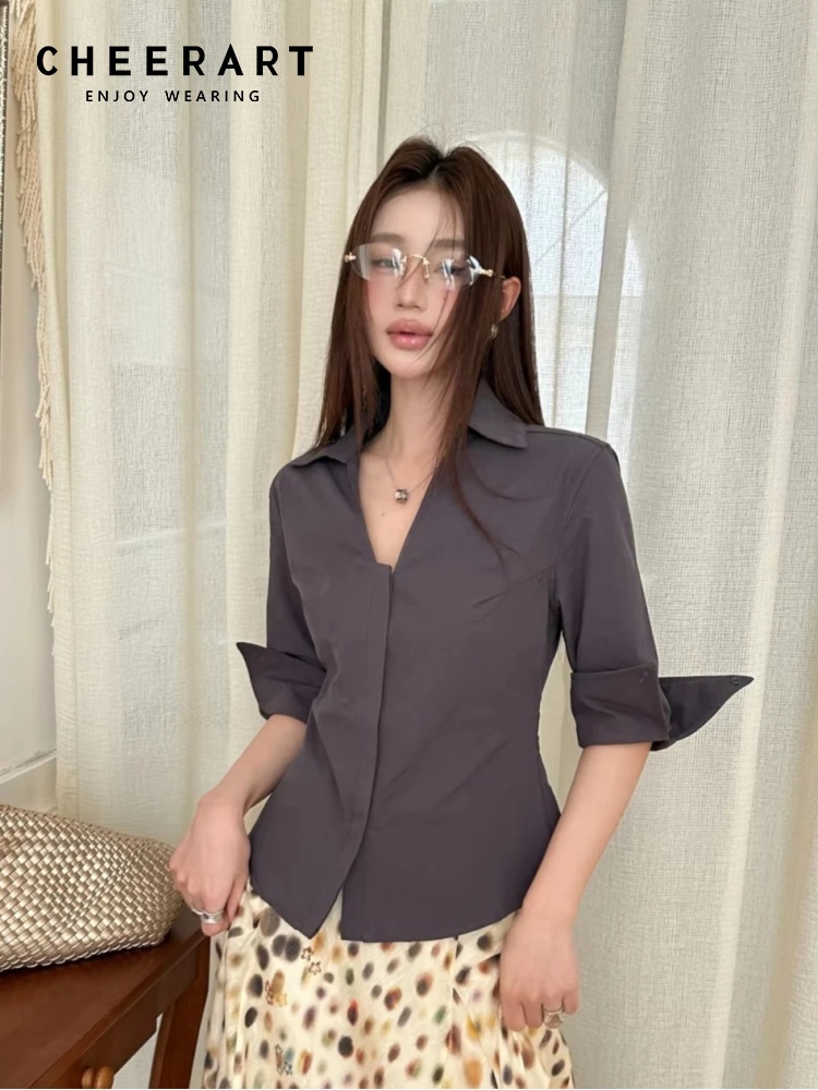Women Formal Wear Korean - CHEERART Herfst Dames Blouses En Shirts