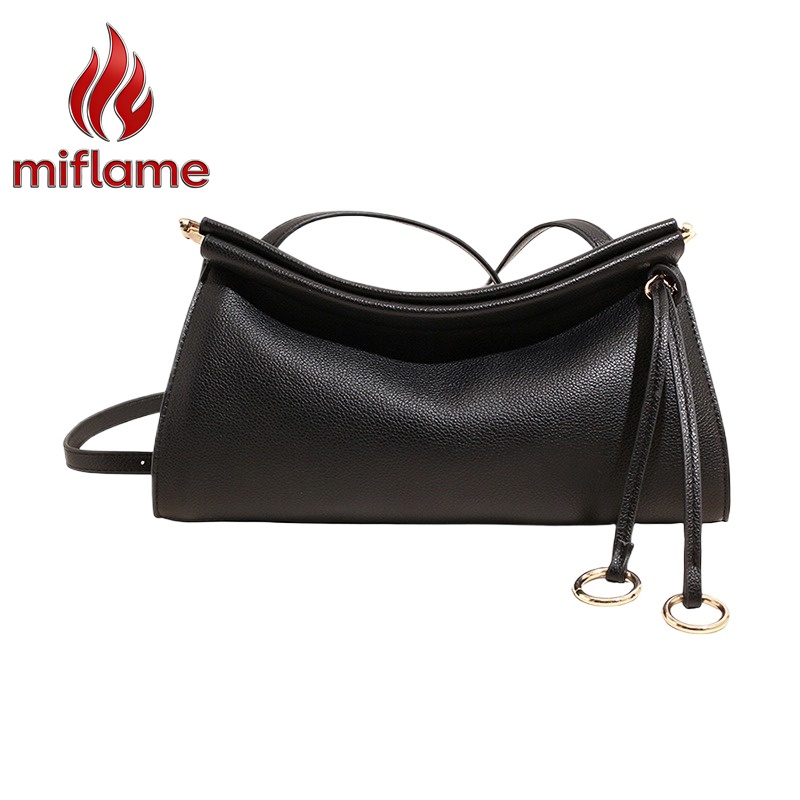 Structured Handbag Work - Vintage leren schoudertas met gestructureerd silhouet,