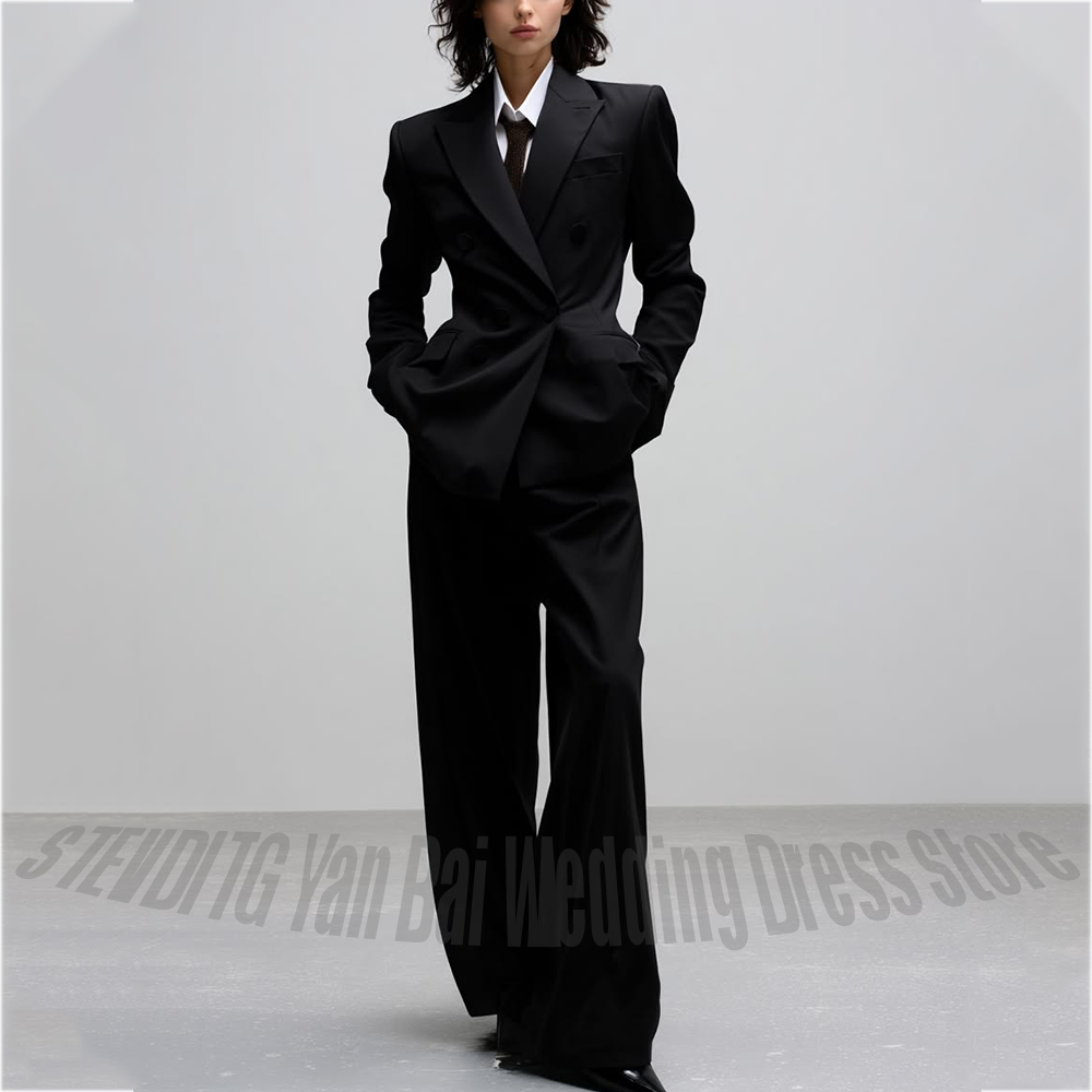 Women Formal Wear Shop - Casual damespak Trendy effen zwart revers