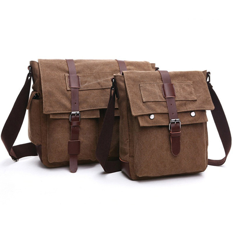 Structured Handbag Work - Retro Heren Messenger Bags Vintage Canvas