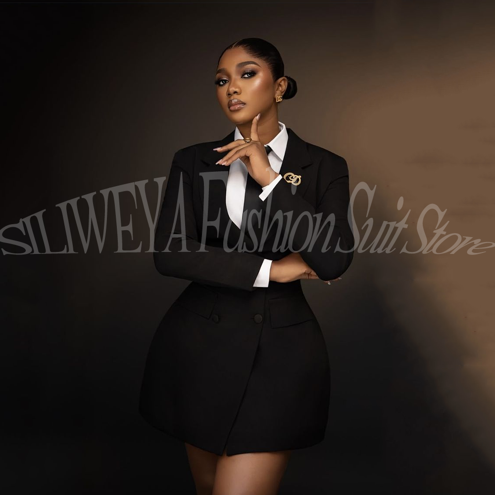 Women Formal Wear Korean - Elegante Zwarte Dames Blazer Pak Formele