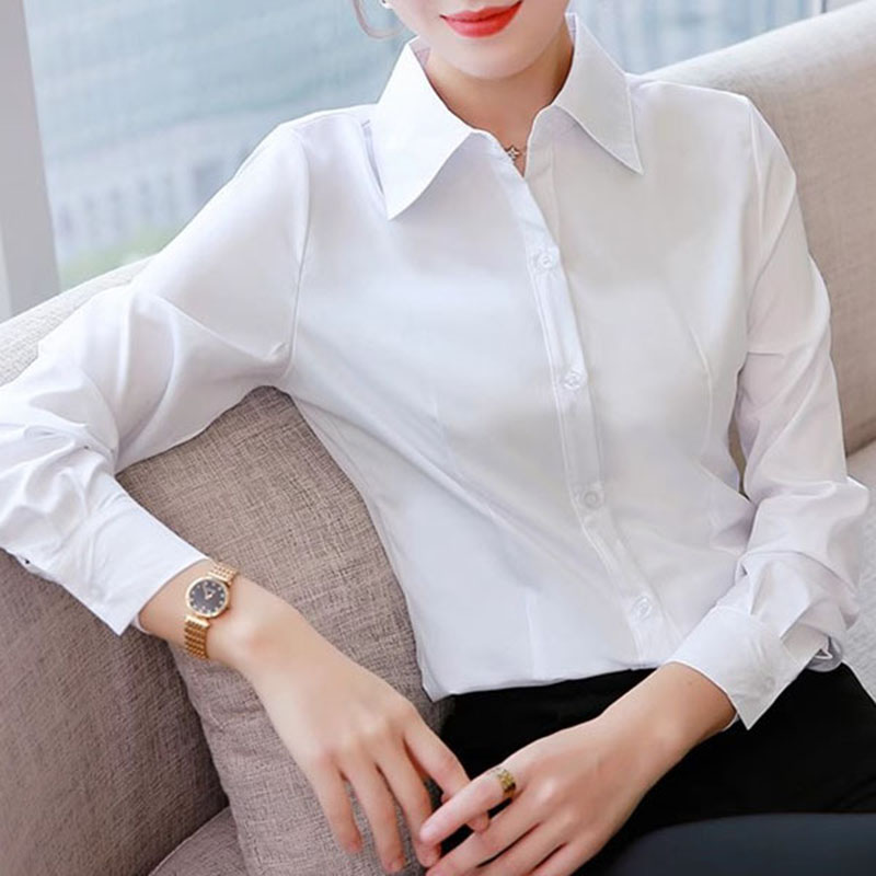 Women Formal Wear Korean - Witte Slim Fit Formele Dames Blouses