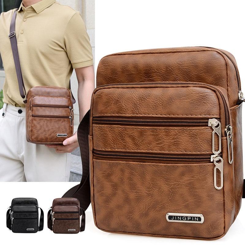 Structured Handbag Work - PU lederen heren sling bag messenger