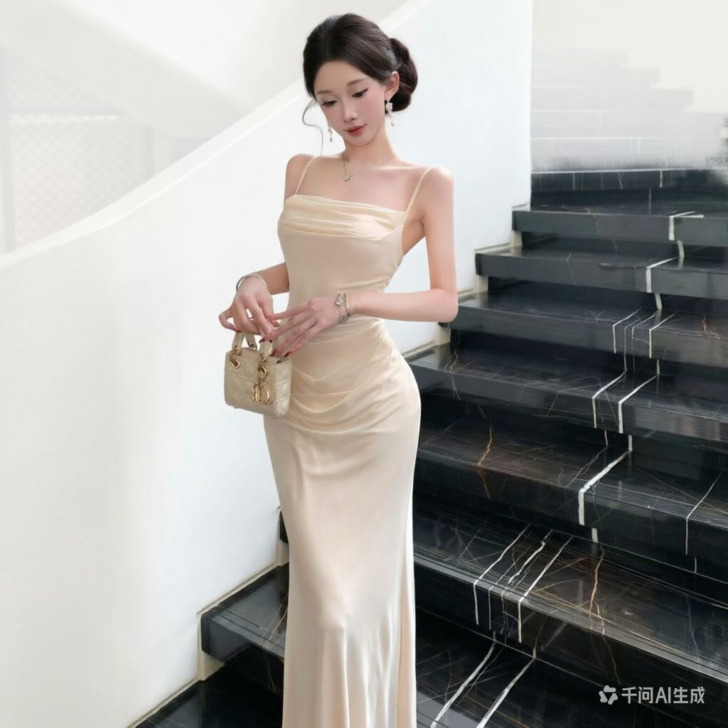 Chique beige mesh slipdress, e - Formal Wear For Women Xl recensie en prijs