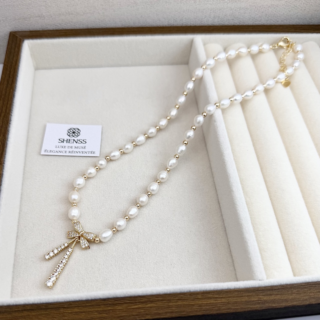Natuurlijke rijstvormige parel - Pearl Necklace Set recensie en prijs