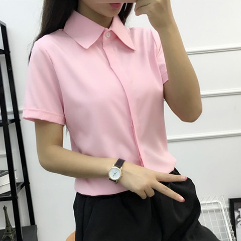 Wit los shirt met korte mouwen - Women Formal Wear Korean recensie en prijs