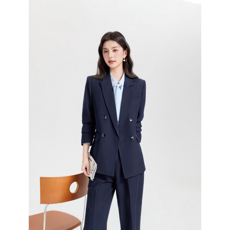 Donkerblauw dames kostuum met  - Women Formal Wear Korean recensie en prijs