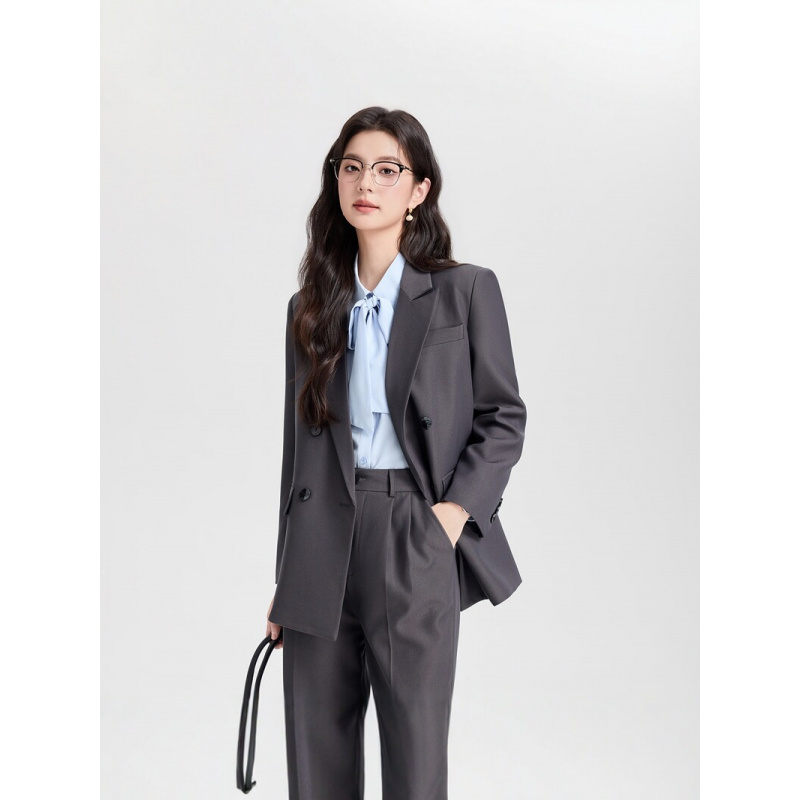 Donkerblauw dames kostuum met  - Women Formal Wear Korean recensie en prijs