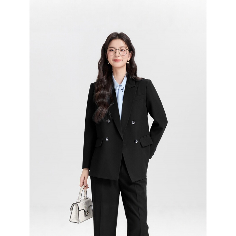 Donkerblauw dames kostuum met  - Women Formal Wear Korean recensie en prijs