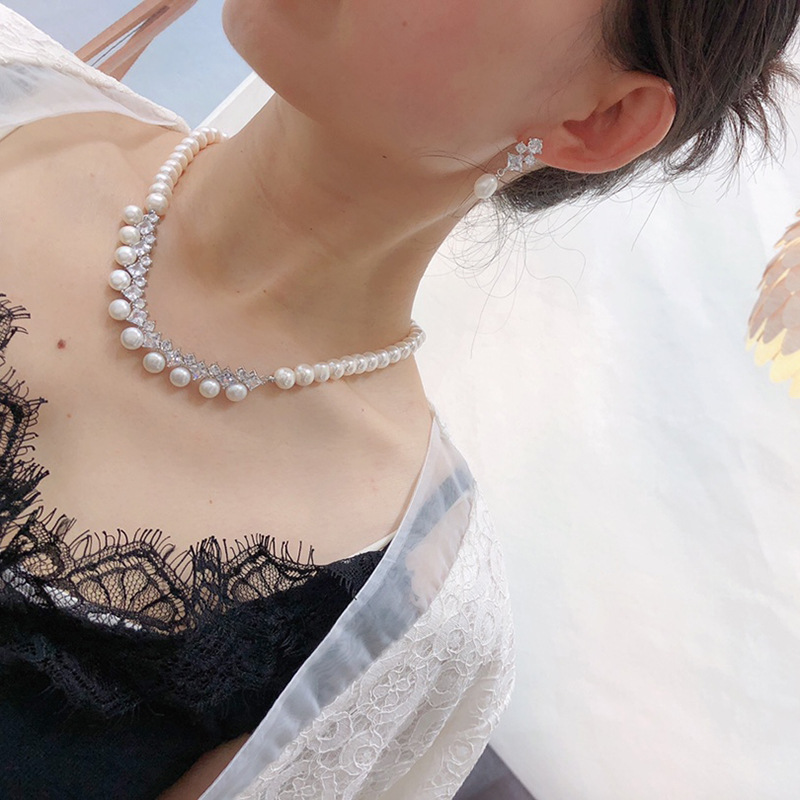 one Set freshwater pearl white - Pearl Necklace Set recensie en prijs