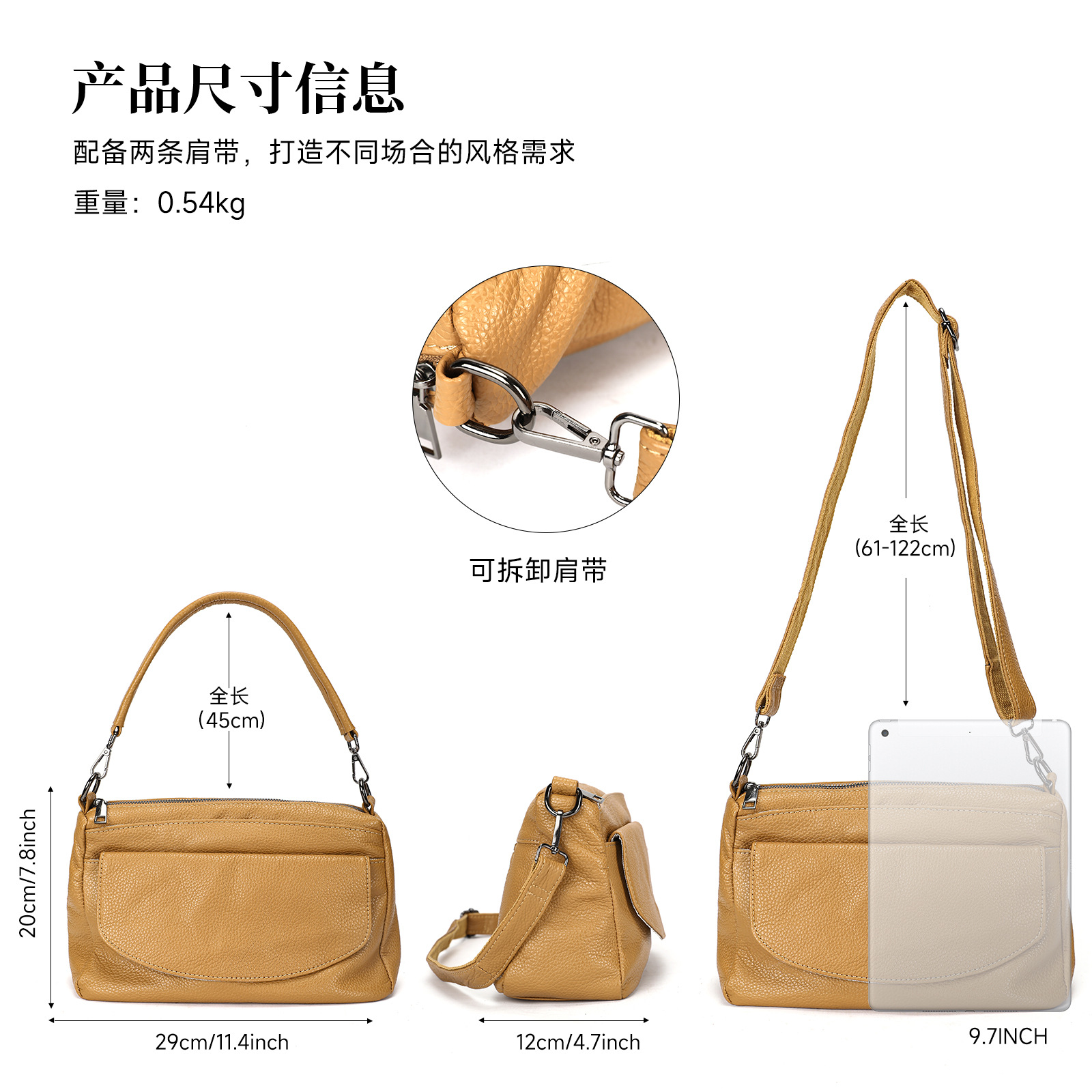 Dames Echt Lederen Kleine Vier - Structured Handbag Work recensie en prijs