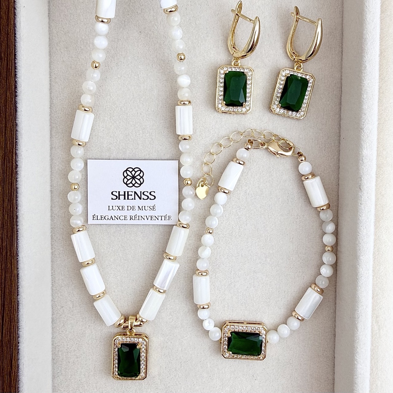 Natuurlijke witte schelp & sma - Pearl Necklace Set recensie en prijs