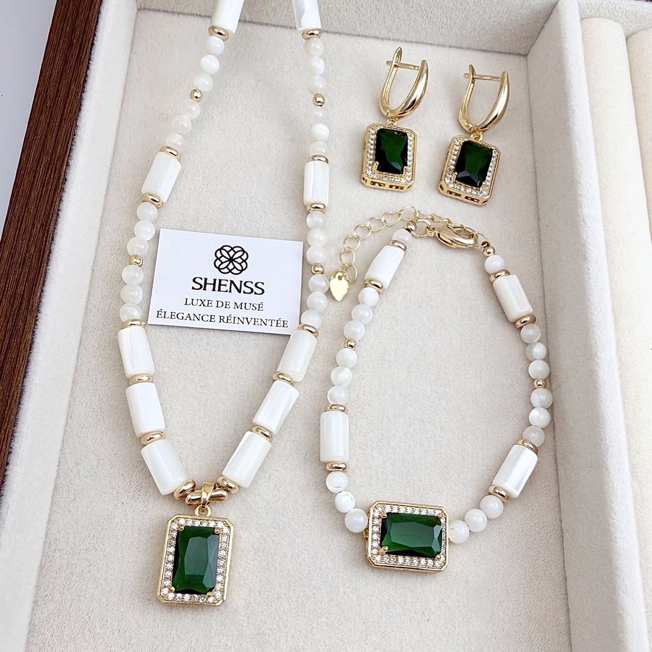 Natuurlijke witte schelp & sma - Pearl Necklace Set recensie en prijs