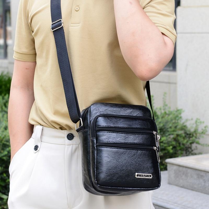 PU lederen heren sling bag mes - Structured Handbag Work recensie en prijs
